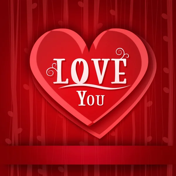 Cartão de dia dos namorados com coração — Fotografia de Stock
