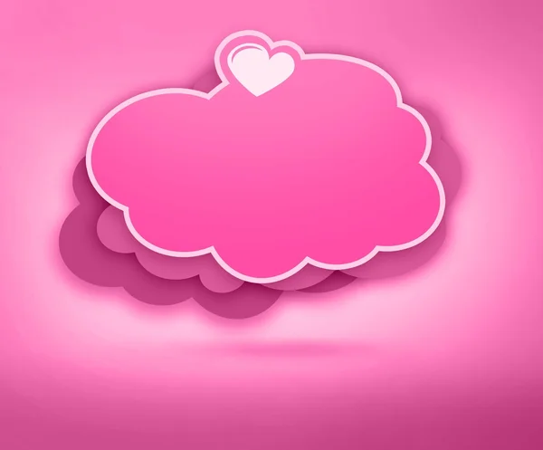 Valentines day card with heart and cloud — Stock Photo, Image