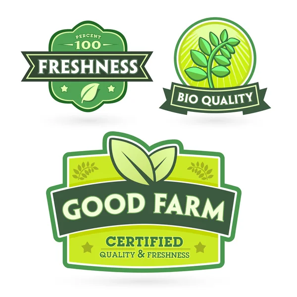 Eco food labels — Stock Vector