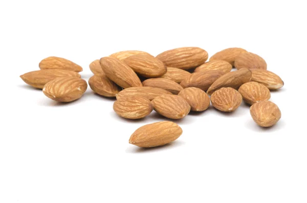 Multiple Almonds on White Background — Stock Photo, Image