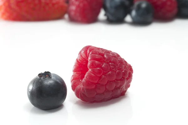 Blueberry, Raspberry Closeup — Stock Photo, Image