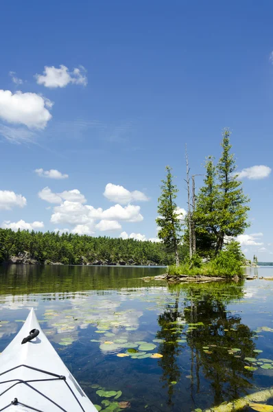 Sunny Scenic em um lago do norte — Fotografia de Stock