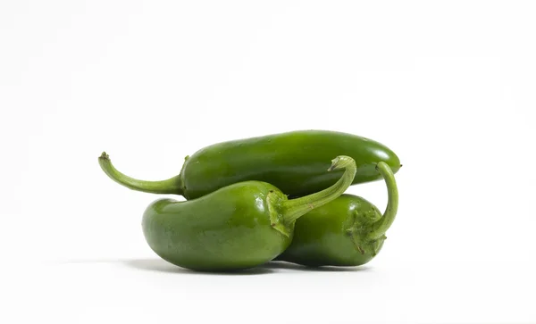 Três pimentas Jalapeno — Fotografia de Stock