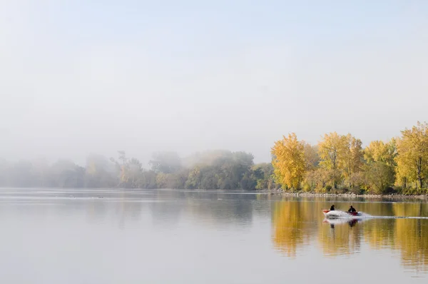 Boating Into The Fog — Stock Photo, Image