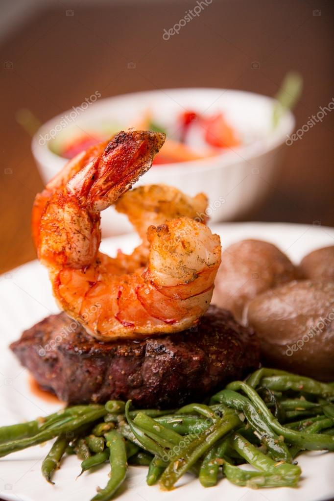 Pictures : steak and shrimp | Steak and Shrimp — Stock Photo