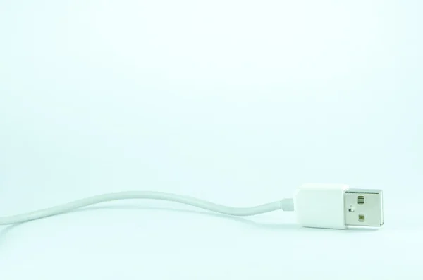 Vit USB-kabel nätadapter — Stockfoto