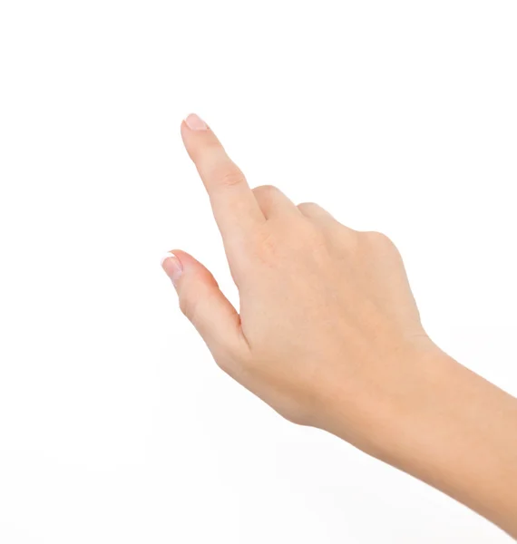 Female hand on the isolated background — Stock Photo, Image