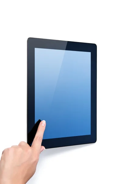 Vrouwelijke hand met een Tablet PC — Stockfoto