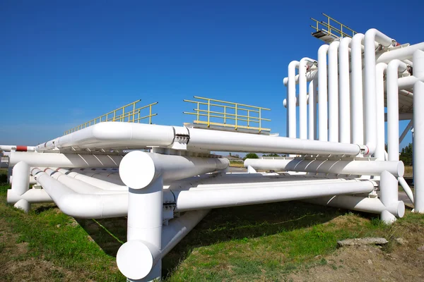 Industrial pipe with gas and oil and water — Stock Photo, Image