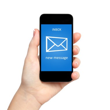 el ile zarf üstünde perde telefon tutarak izole kadın