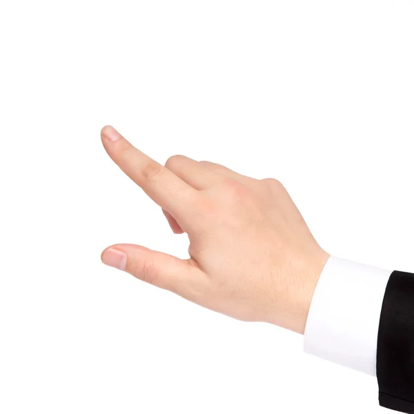 Isolated hand of a businessman shows the direction — Stock Photo, Image