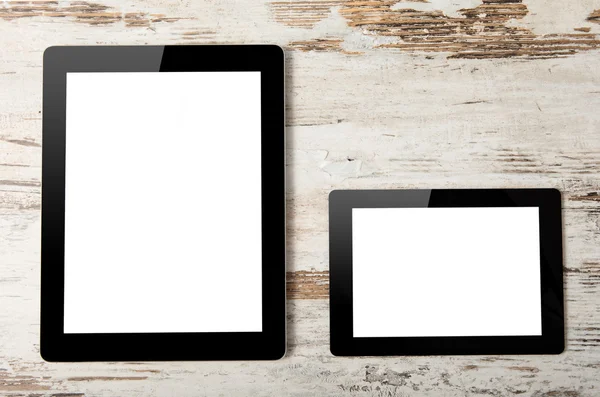 Tablett dator och mini tablett med isolerade skärm — Stockfoto