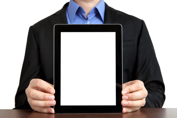 Businessman holding a tablet — Stock Photo, Image