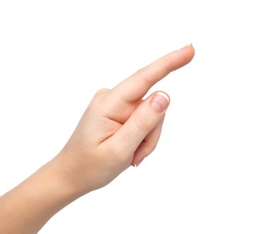 nesne izole kadın el dokunuyor