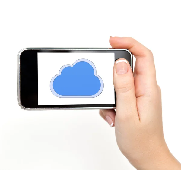 Woman hand holding the phone — Stock Photo, Image