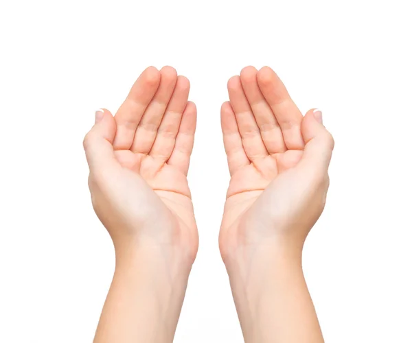 고립 된 여자 손 손바닥 주제 개최 — 스톡 사진