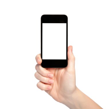 izole kadın el telefon tutarak