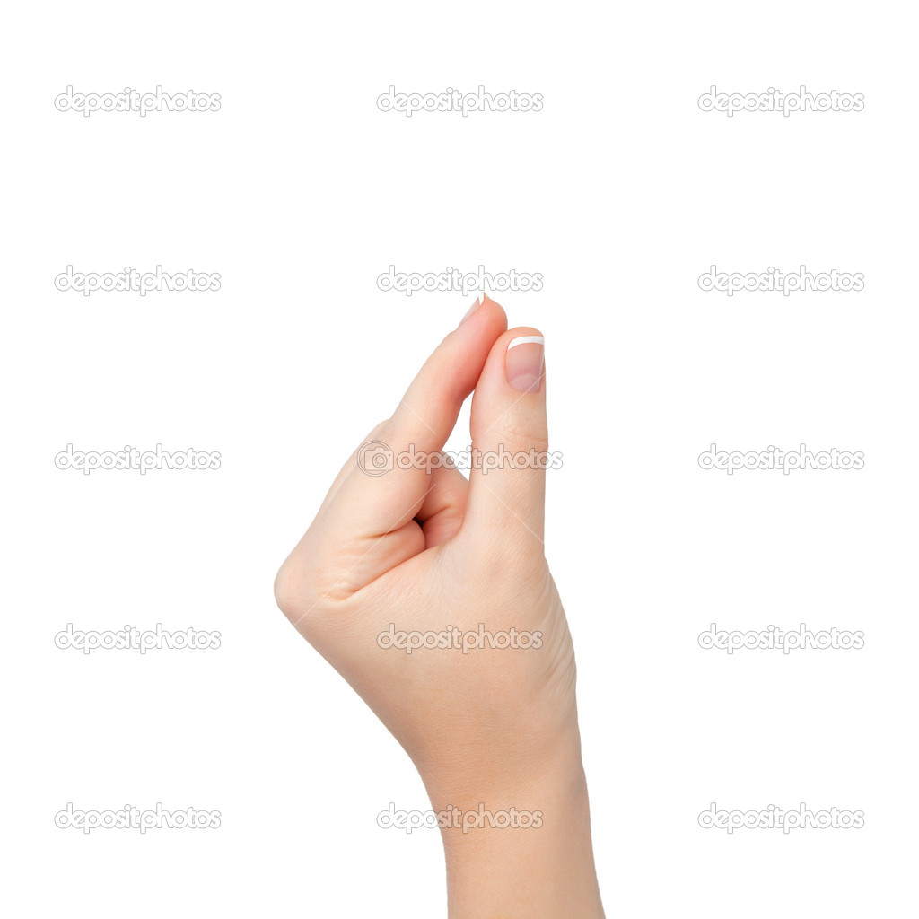 female hand on the isolated background