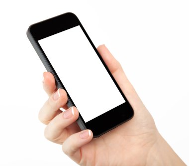 izole kadın el telefon tutarak