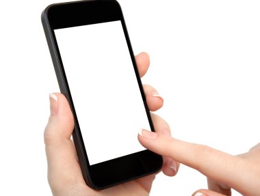 izole kadın el telefon tutarak