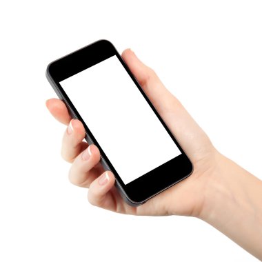 izole kadın el telefon tutarak