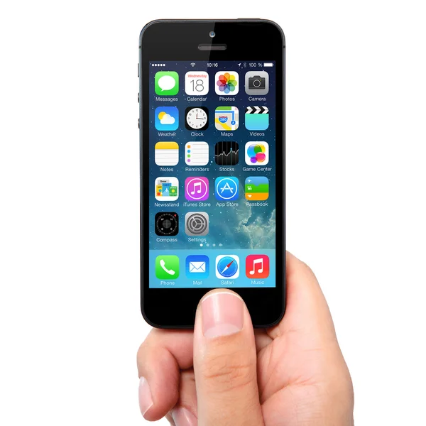 Nuovo sistema operativo IOS 7 schermo su iPhone 5 Apple — Foto Stock