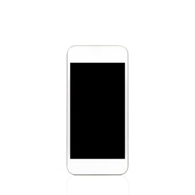 siyah perde ile izole mobil beyaz dokunmatik telefon