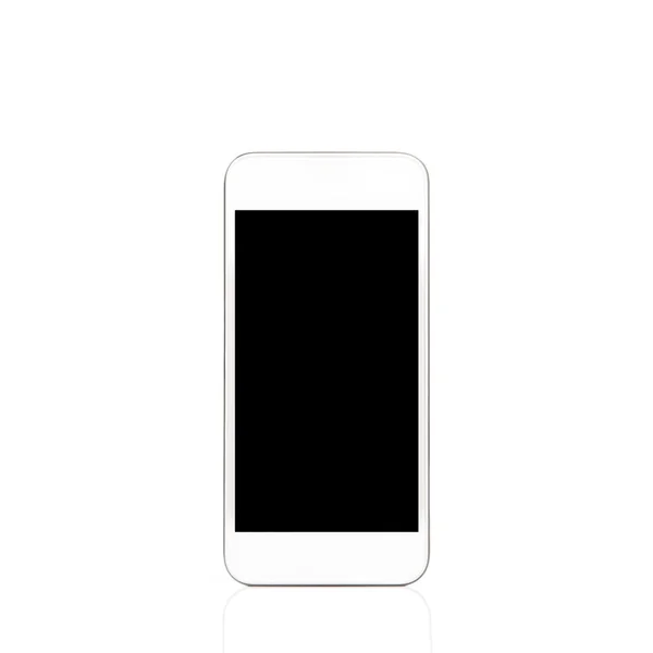 Cellulare isolato touch phone bianco con schermo nero — Foto Stock