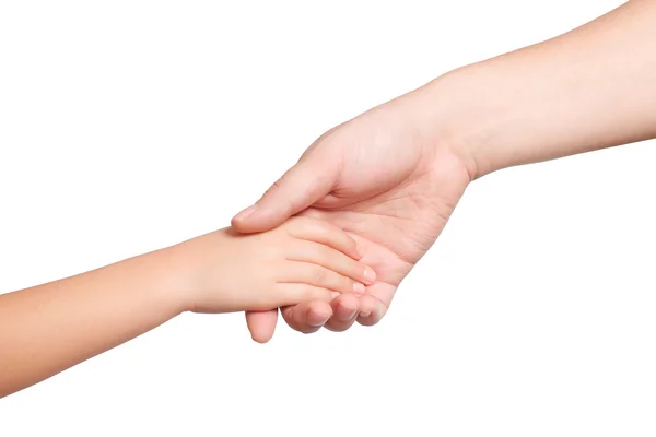 Isolated men and children hand hold each other — Stock Photo, Image