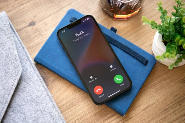 Alanya Türkei September 2022 Apple Iphone Space Black Mit Rufnummer — Stockfoto