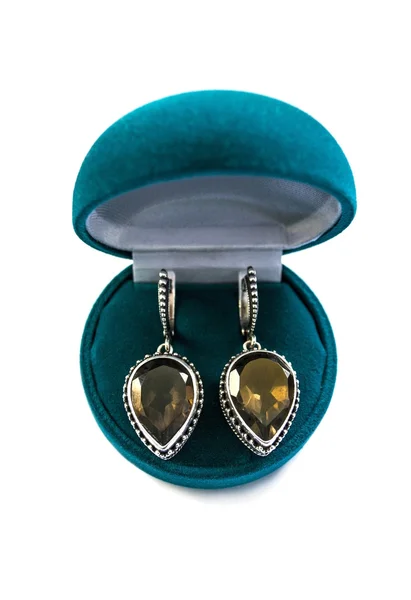 Topaz earrings — Stock Photo, Image