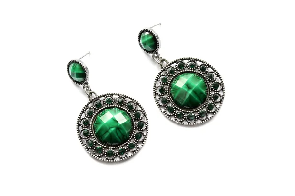 Malachite earrings — Stock Photo, Image