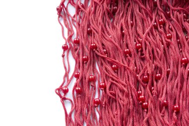 Kırmızı dantel boncuk ile