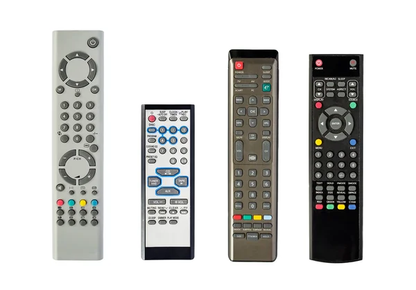 Four remote controls — Stock Photo, Image