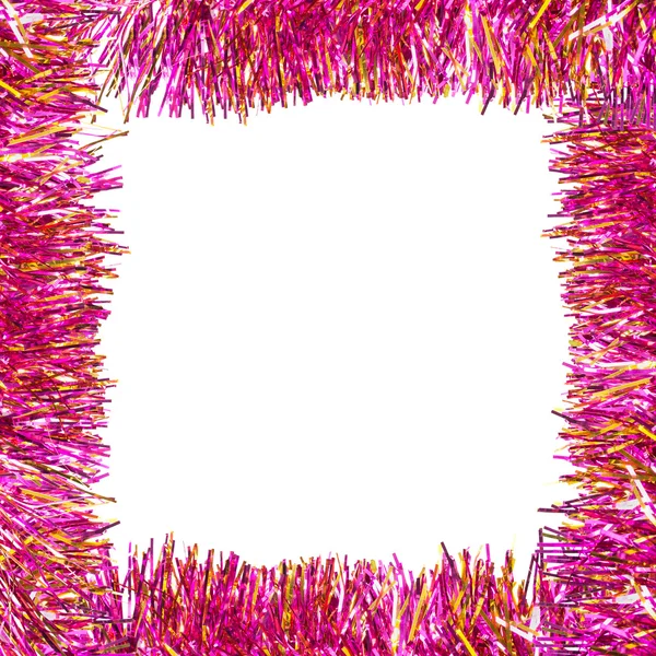 Rahmen aus rosa Lametta — Stockfoto