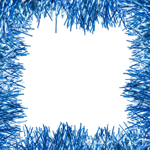 Mavi tinsel çerçeve — Stok fotoğraf