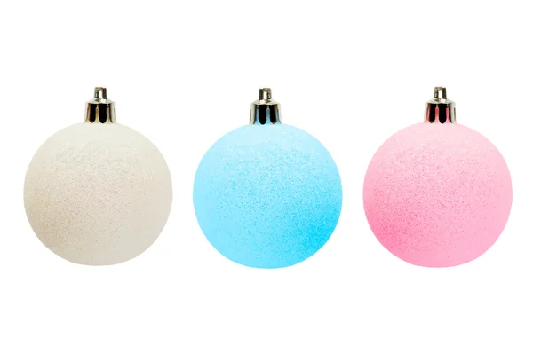 Three multicolor christmas balls — Stock Photo, Image