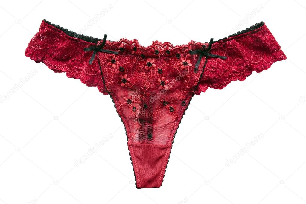 Red thong panties