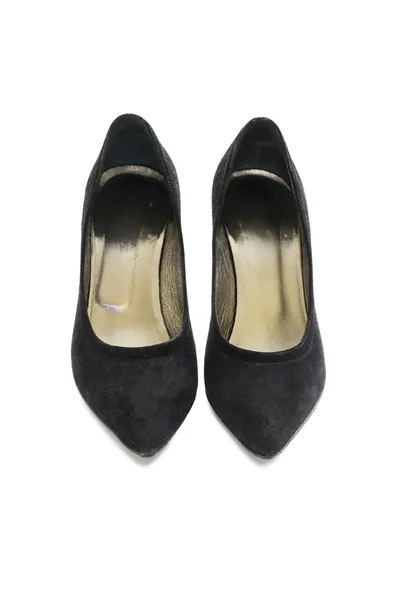 Sametové černé boty — Stock fotografie