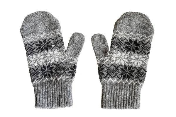 Gray mittens — Stock Photo, Image