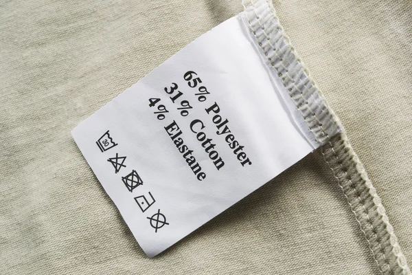 Fabric composition label — Stock Photo, Image