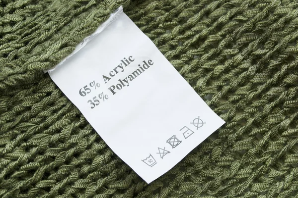 Fabric composition label — Stock Photo, Image