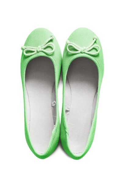 Green flat shoes — Stock Photo, Image