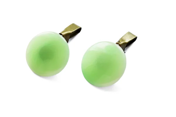 Green earrings Stock Photo