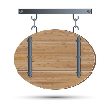 Retro style wooden board clipart