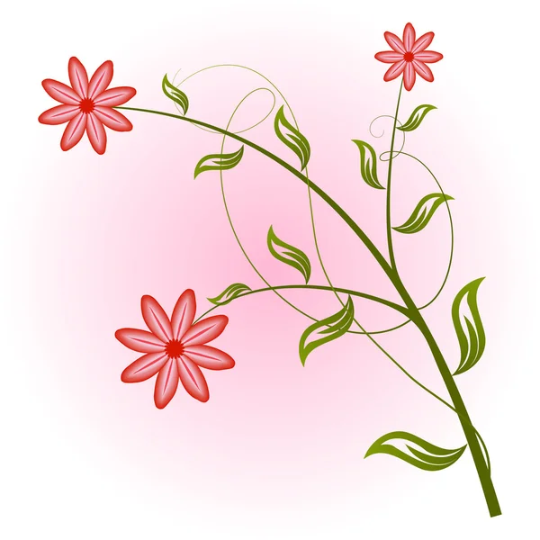 Rode bloemen — Stockvector