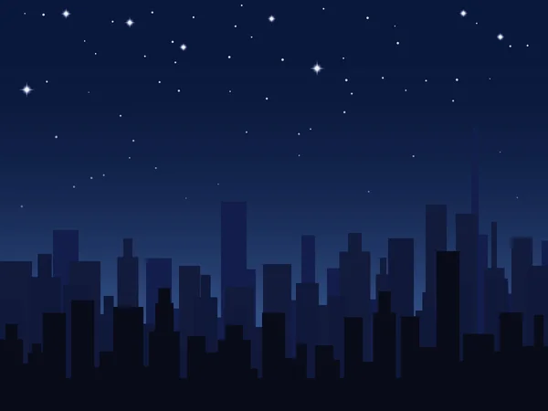 Ilustración vectorial noche ciudad . — Archivo Imágenes Vectoriales