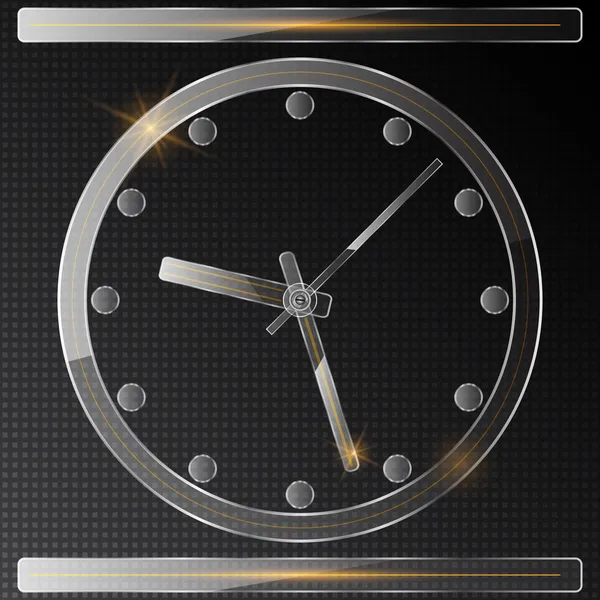 Horloge en verre abstrait — Image vectorielle