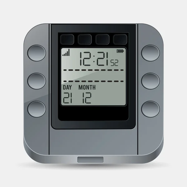 Reloj electrónico vector icono — Vector de stock