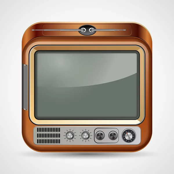 Retro tv set vector ilustración — Archivo Imágenes Vectoriales